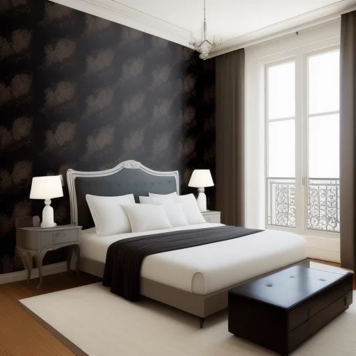 1070994812-Parisian contemporary interior penthouse expensive bedroom, floral wallpapers.webp